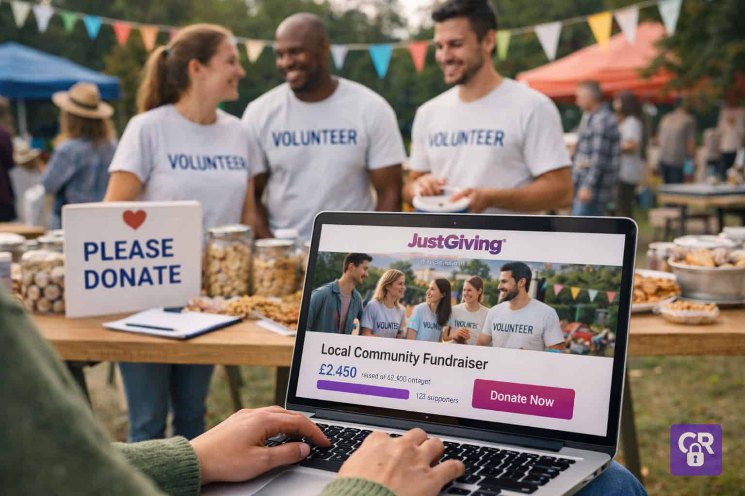 Volunteers at a fundraising event.